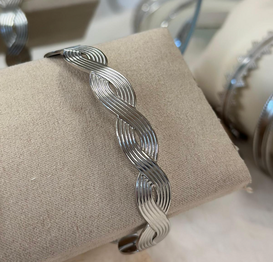 Bracelet Tressé Argent Acier