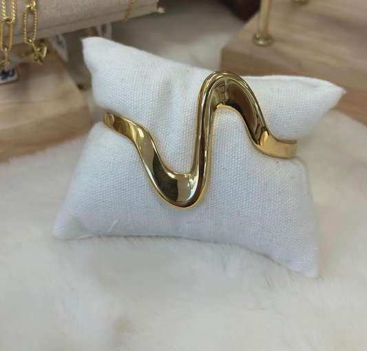 Bracelet Serpent en Inox Or